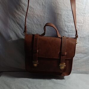 Brandy Melville Tan Leather Messenger Bag